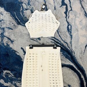 White Knit Two-Piece Set